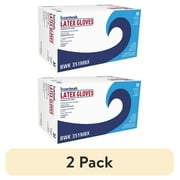(2 pack) Boardwalk Powder-Free Latex Exam Gloves, Medium, Natural, 4 mil, 1000/Carton BWK351MCT