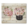 thumbnail image 3 of Designart 'Peonies and Rose With Flower Box' Farmhouse Print on Natural Pine Wood, 3 of 5