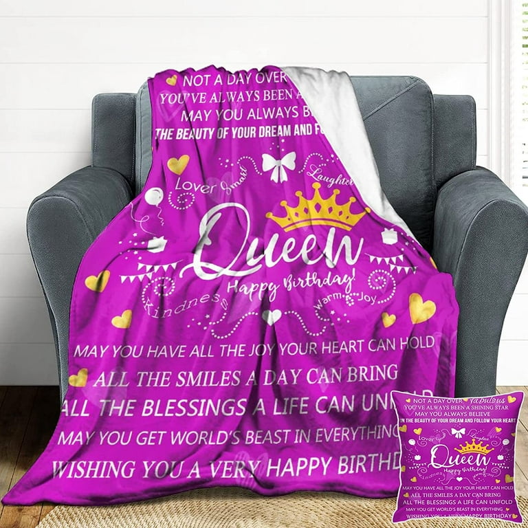 WERTY Birthday Gifts for Women Happy Birthday Blanket 60x 50