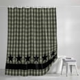 thumbnail image 3 of Shower Curtains for Bathroom, Sage Green Black Plaid Waterproof Fabric Shower Curtain, Vintage Star Buffalo Check Rustic Decorative Bathroom Curtain for Bathtub, 72"x78", No Hooks Included, 3 of 9