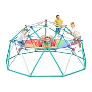 Hapfan 10ft*5ft Climbing Dome Swing Set with Rainbow Hammock, Jungle Gym for Kids Outdoor Backyard, Supports 800lbs, Easy Asssembly, Rust-Resistant