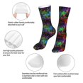 thumbnail image 4 of Glow In Dark Splatter Neon Mid Tube Crew Socks Calf sockings Fashion Casual Soft Stockings For Women Men, 4 of 7