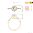 thumbnail image 5 of ANGARA Natural Cushion Halo Diamond Ring in 14K Yellow Gold for Women (Size-4.9mm| Color-I-J| Clarity-I1-I2) | April Birthstone, Anniversary, Jewelry Gift for Women | Natural Diamond Ring, 5 of 10