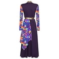 thumbnail image 4 of YiZYiF Womens Liturgical Praise Christian Dance Dress Long Sleeve Church Worship Tunic Choir Costume Purple M, 4 of 6