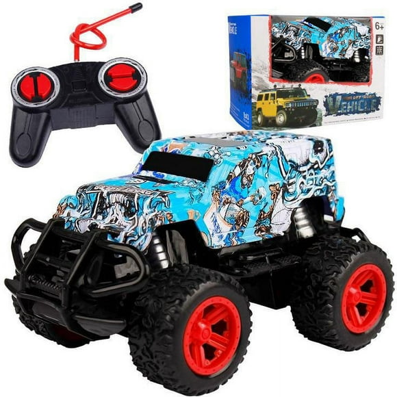 QIPOPIQ Clearance Car Toys Remote Control Wireless Four-way Off-road Vehicle Model Graffiti Toy Car Wireless Birthday Gift