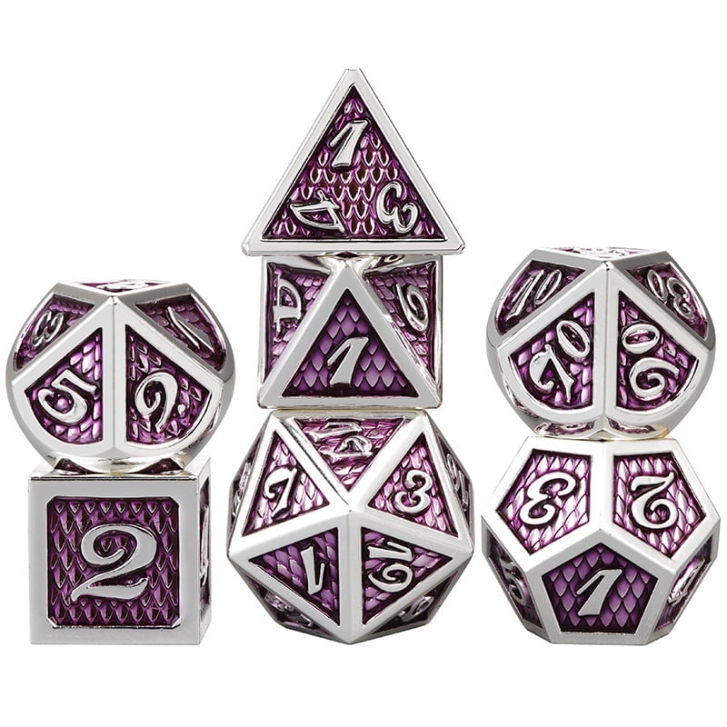 7 Pack Polyhedral Dice Blue for Dragon Scale Dungeons Dragons DnD Games 