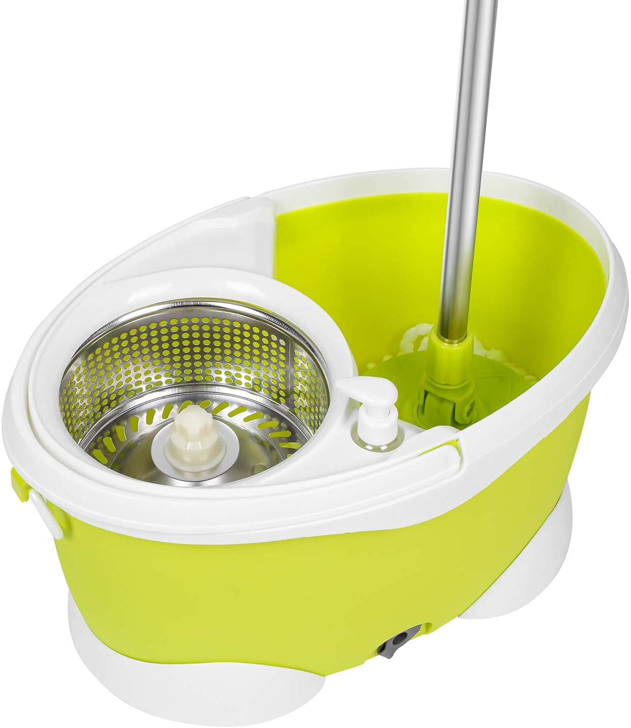 Smart Spin Mop Wringer Bucket Household Cleaning Kit, Dry& Wet MultiSurface, 2 Replaceable