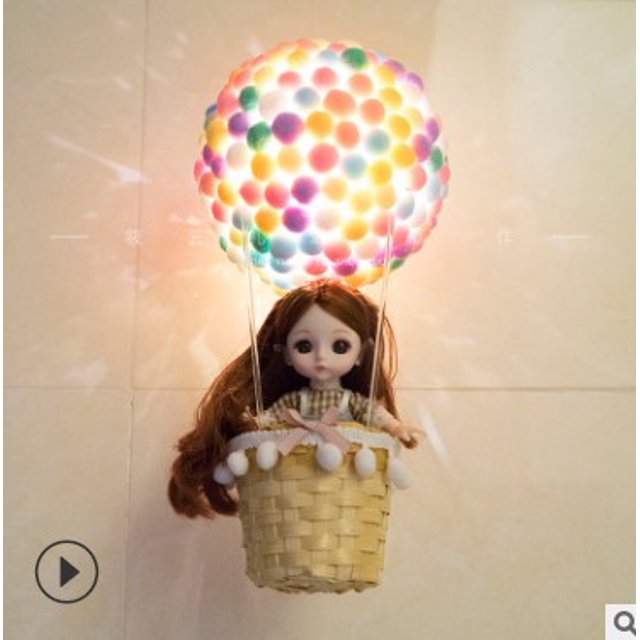 Luz De Noche De Globo De Aire Caliente Lámpara De Escritorio De Mesa Hecha A Mano Luz Decorativa Con Cesta De Mimbre Para Decoración De Iluminación Del Hogar Scienceny HA026724-13