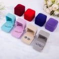 thumbnail image 4 of 3 Pack Velvet Ring Boxes, Earring Pendant Jewelry Case, Ring Earrings Gift Boxes, Jewelry Display (Purple, Ring Box), 4 of 4