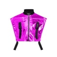 thumbnail image 3 of vastwit Girls Shiny Metallic Dance Top with Buckle Pockets Open Sides Crop Tank Top for Party Streetwear Purple 14, 3 of 6