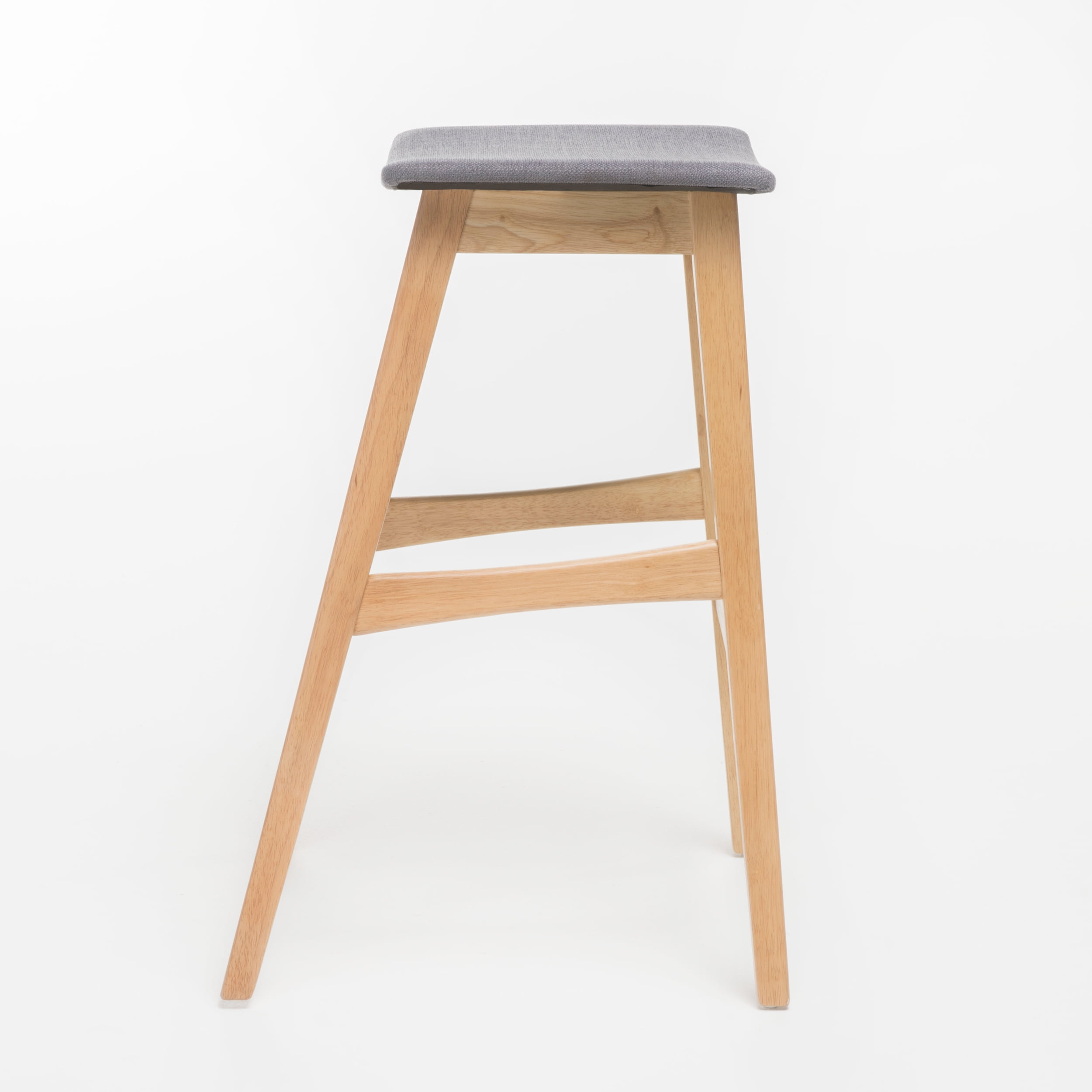 Noble House Jackie Mid-Century Modern Bar Stools, Set of 2, Natural Oak, Dark Grey