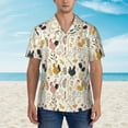 thumbnail image 2 of Pofeuu Cartoon Chickens Print Hawaiian Shirt for Men Sleeves Casual Button Down Summer Beach Dress Shirts T-Shirts,XX-Large, 2 of 7