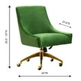 thumbnail image 7 of Maklaine 22.6" Transitional Velvet Office Swivel Chair in Green, 7 of 7