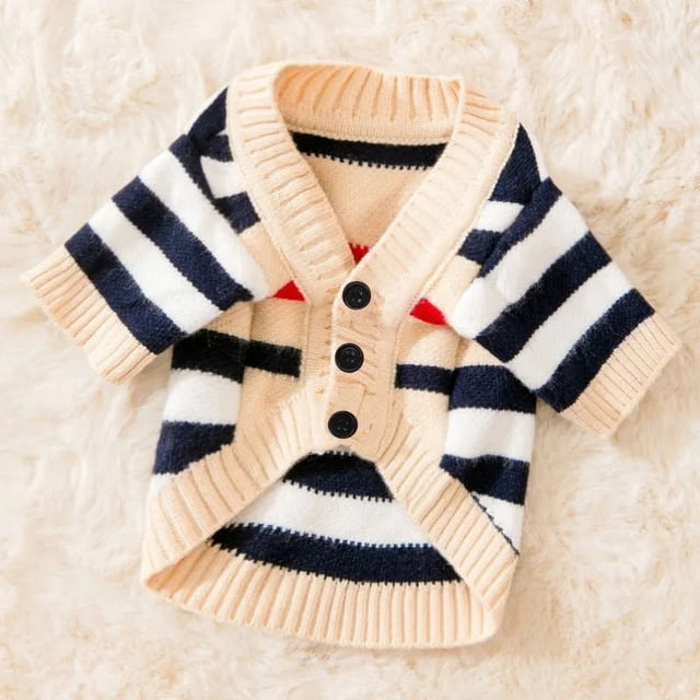 Pet Dog Sweater for Small Medium Dogs Puppy Cat Bear Pattern Cardigan Chihuahua Greyhound Clothes Coat Outfit Costume ShopWise Round