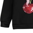 thumbnail image 3 of Owordtank Girls Long Sleeve Hooded Sweatshirt Hoodie Cute Tops Stretch Flare Jeans with Heart-Shaped Distressed Details, Frayed Hem, 3 of 7
