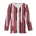 thumbnail image 5 of Dyegold Fall Tops For Women 2023 Trendy Long Sleeve Shirts Dressy Casual V-Neck Leopard Color Block Tunics Top Loose Blouses, 5 of 5