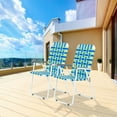 thumbnail image 5 of 2 Pack Patio Lawn Chairs Webbed Folding Chair Outdoor Beach Chair Portable Camping Chair for Yard, Garden with Arms, 5 of 9