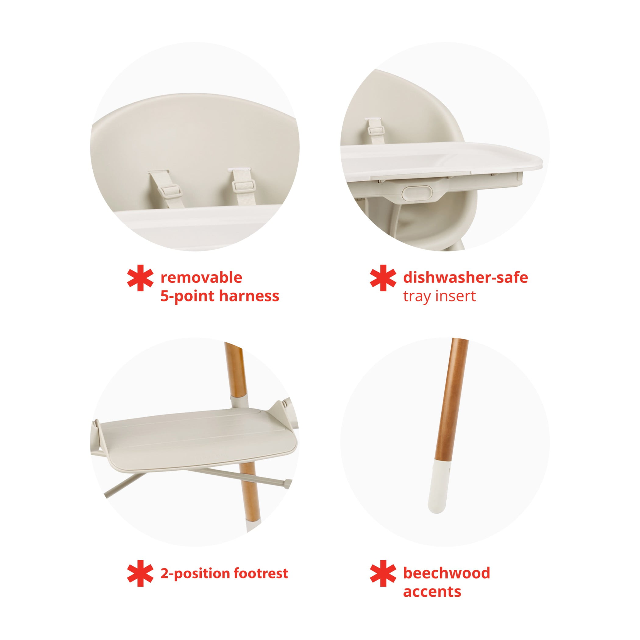 Skip Hop EON 4-in-1 High Chair Oat for Infant and Toddler
