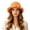 Orange, variant on Unisex Ruffled Brim Sun Hat Tie-dye Gradient Summer Bucket Hat Classic Outdoor Activity Headwear