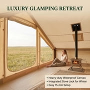 Lilypelle 4-6 Person Blow Up Inflatable Tent with Stove Jack, Hot Tent for Camping with Hand Pump, Waterproof Inflatable Camp Tent with Mesh Windows, Easy Setup Glamping Inflatable House