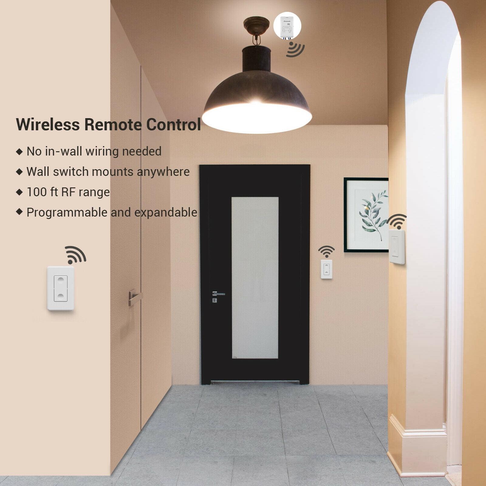 Generic DEWENWILS Wireless Remote Wall Switch and Outlet, Plug in Remote  Control Outlet Light Switch, No Wiring, Expandable, 100ft RF R