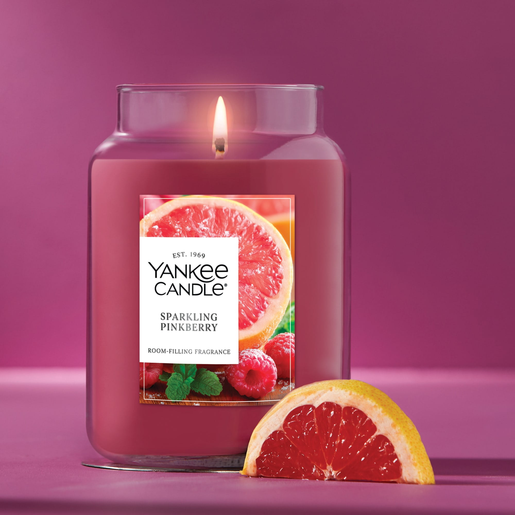 Yankee Candle Sparkling Pinkberry Original Large Jar Scented Candles, 22 oz