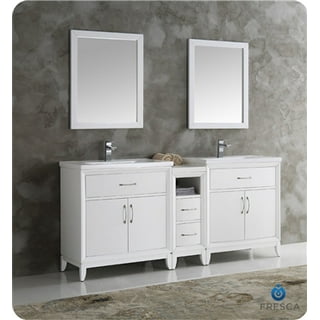 HOMCOM 24” Pedestal Sink Bathroom Vanity Cabinet - White - Walmart.com