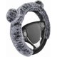 thumbnail image 2 of Bear Fur Plush Steering Wheel Cover Fits Wheels 14.5 - 15 inch Gray - with Ears - Cute Faux Wool Protector for Women Girls, 2 of 5