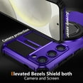 thumbnail image 4 of For Samsung Galaxy S21 FE Case with Ring Stand,360°Rotatable Ring Holder Magnetic Kickstand,2-Layer Full Body Heavy Duty Shockproof Rugged,Non-Slip Protective Phone Case for Samsung S21 FE,Purple, 4 of 11