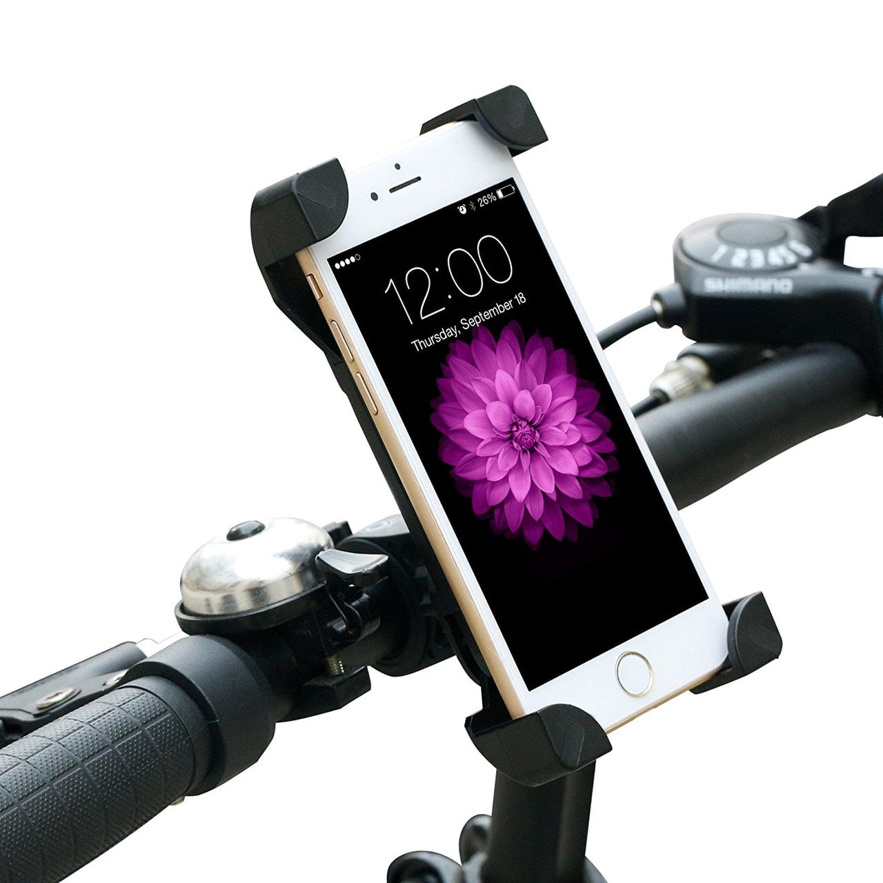 Universal Cell Phone Bicycle Motorcycle Handlebar Mount Holder - Black