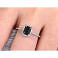 thumbnail image 2 of Classic And Stunning Look 10k White Gold 1.75 Carat Emerald Cut Black Diamond Moissanite Engagement Ring, 2 of 6