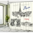 thumbnail image 5 of Ambesonne Eiffel Tower Shower Curtain, Paris Sketch Art, 69"Wx84"L, Black Cream, 5 of 5