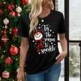 thumbnail image 3 of Christmas Shirts for Women Family Santa Graphic T Shirts Short Sleeve Funny Xmas Holiday Print Tee Tops, 3 of 8