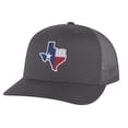 thumbnail image 3 of Texas Trucker Hat - Embroidered State Flag Design - Lone Star Texas Cap Snapback (Olive), 3 of 9