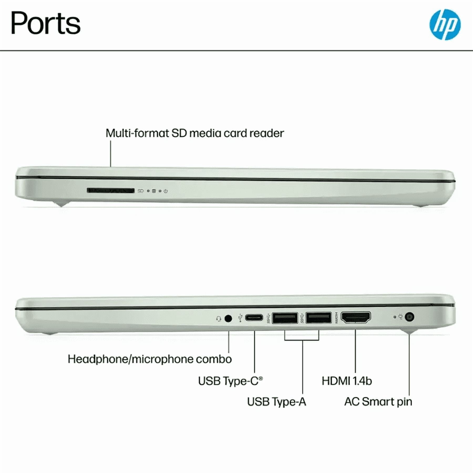 HP Laptop for Student and Business, 14" HD, Intel N150, 4GB RAM, 128GB UFS, 1-Year Office 365, Windows 11 Pro, Fast Charge,Green