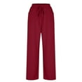 thumbnail image 5 of Stamzod Solid Color Barrel Sweatpants Women Plus Size Drawstring Baggy Pants with Pockets Workout Casual Pants for Women Wine C S, 5 of 9