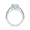 thumbnail image 2 of Angara Natural 2.7 Ct. Aquamarine with Coffee Diamond Side Stone Ring in 14K White Gold for Women (Ring Size: 3), 2 of 9