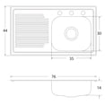 thumbnail image 2 of Tarja Sencilla Empotrar EB Técnica M401 Acero Inox Satinado, 2 of 2