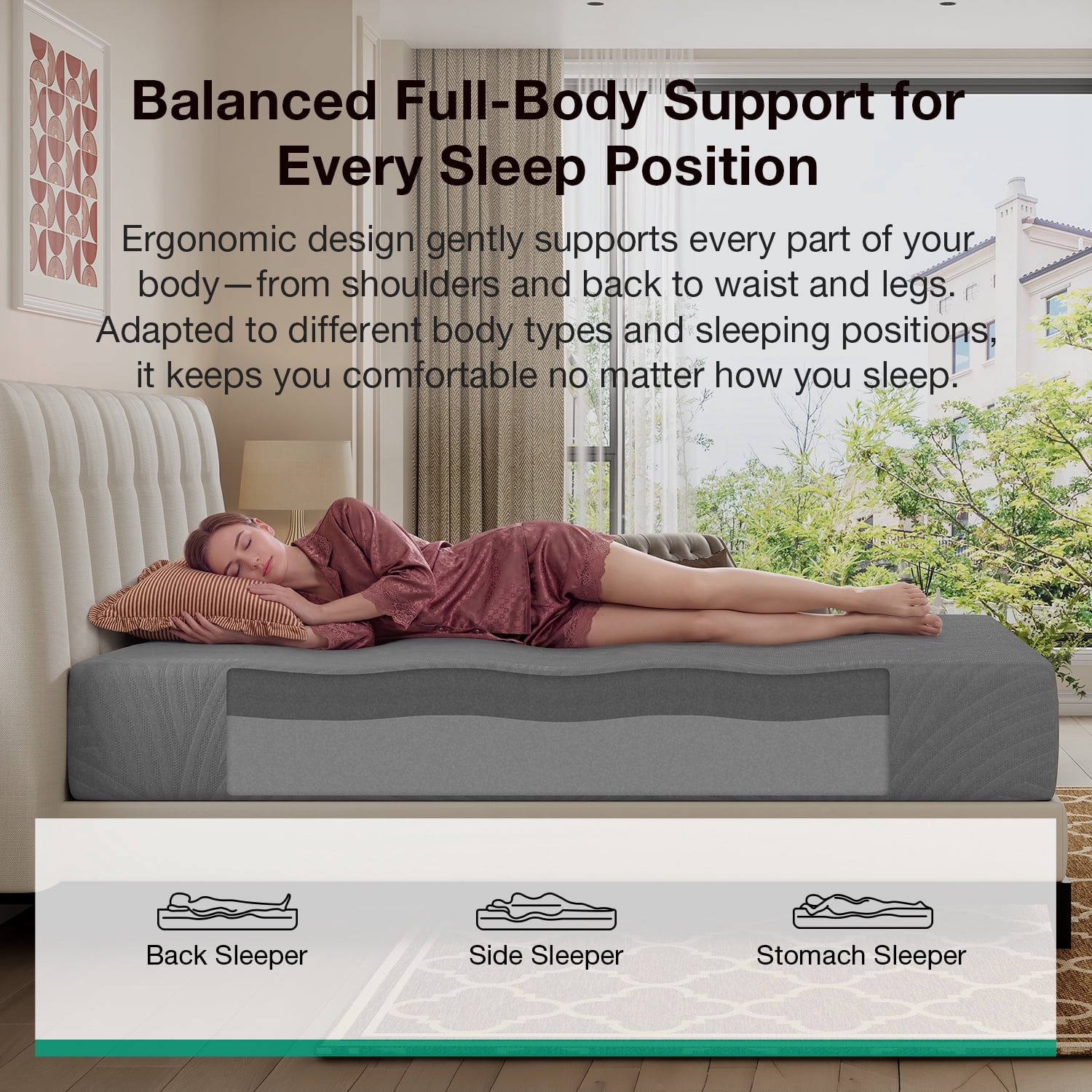 Novilla Atease 12" Full Size Medium Adult Memory Foam Mattress