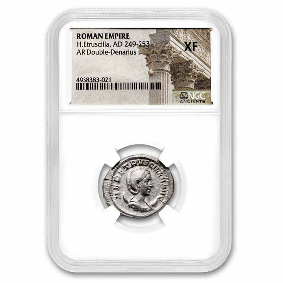 Roman Double Denarius Herennia Etruscilla (249-251 AD) XF NGC