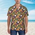 thumbnail image 2 of Pofeuu Tropical Fruits Print Hawaiian Shirt for Men Sleeves Casual Button Down Summer Beach Dress Shirts T-Shirts,Medium, 2 of 7