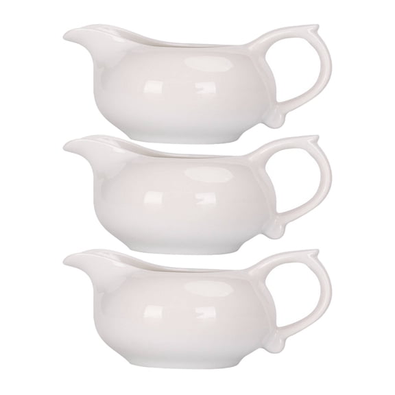 FACEGA 3Pcs Gravy Boat Crafted from Superb White Porcelain for Elegance and Durability Sauce Boat