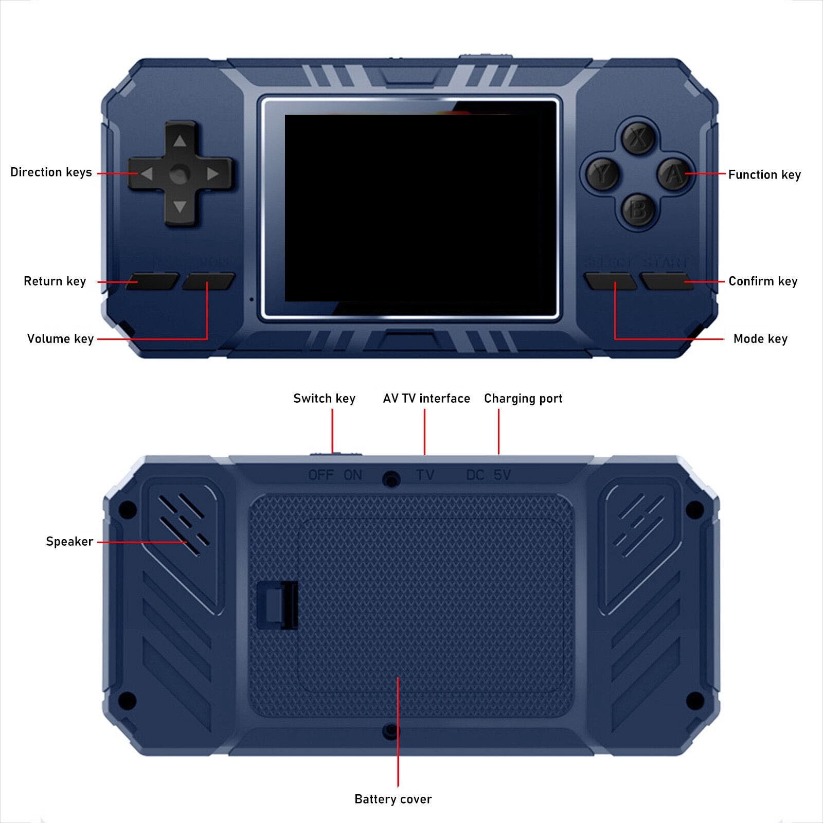 Handheld Game Console 3 Inch Games Consoles Built- 520 Games Rechargeable Battery Portable Style Game Consoles,Handheld Game Consoles Are For Gifts