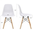 thumbnail image 3 of 4 Pieces Mid Century Modern DSW Shell Lounge Plastic Kitchen, Dining, Bedroom, Living Room Side Chairs，White, 3 of 7
