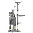 thumbnail image 1 of PawHut 53" Cat Tree Tower with Condo, Large Kitten Activity Centre, Grey, 1 of 10