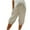 Beige, variant on Admvng Plus Size Capris for Women Fashion Summer Solid Casual Elastic Waist Shorts with Pockets S-2XL