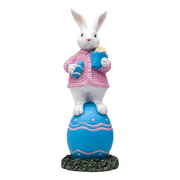 Conejo Lindo de Pascua Y Decoraciones de Huevos - Figuras de Conejos de Vacaciones de Primavera con Huevos Coloridos