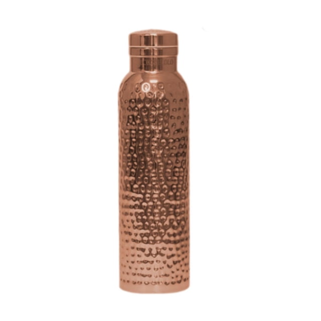 Botella de agua aislada, botella de agua deportiva, jarra de agua martillada de acero inoxidable, multiusos para acampar, bebidas al aire libre, café, Color cobre