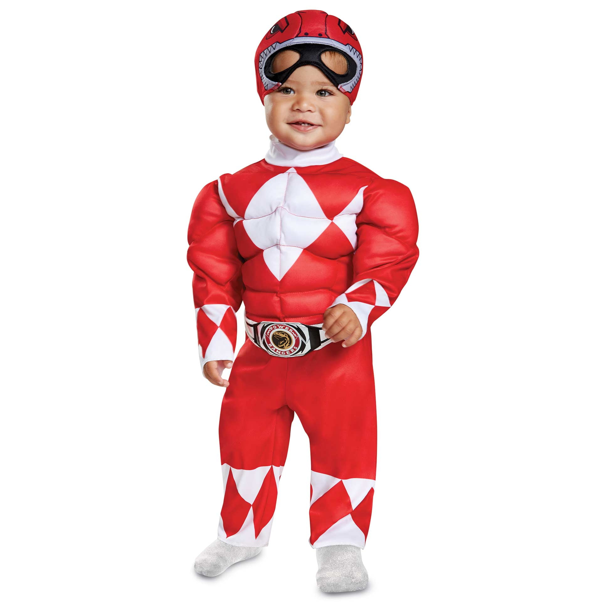 Boys Deluxe Power Rangers Movie Red Ranger Fancy Dress Child Kids Outfit 