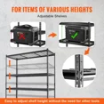 thumbnail image 5 of Heavy Duty 5-Tier Storage Shelving Unit,Adjustable Wire Rack Organizer,2000 lbs Capacity,Metal Shelves for Garage,Kitchen,Pantry,Basement,and Laundry Room,Black 60" Lx24" Wx78" H, 5 of 6